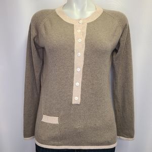 Cashmere Pullover Popover Sweater Taupe Beige Prep